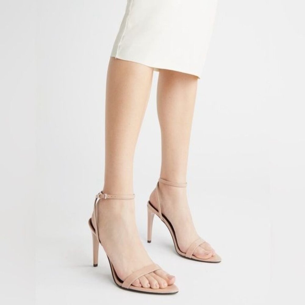 MARC FISHER LTD Caterina Ankle Strap Heeled Sandal In Light Natural Size 9